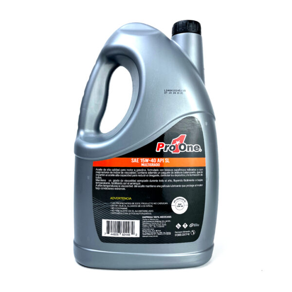 PROONE Aceite de Motor Multigrado 15w40 API SL de 5L - Imagen 2