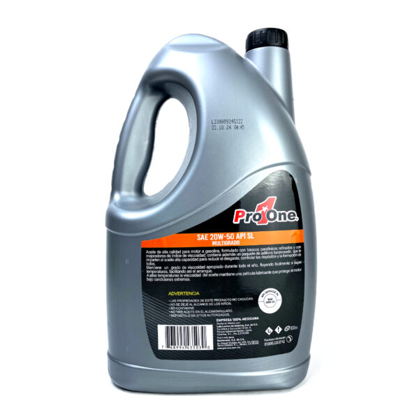 PROONE Aceite de Motor Multigrado 20w50 API SL de 5L - Imagen 2