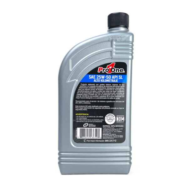 PROONE Aceite de Motor Multigrado 25w50 API SL de 946ml - Imagen 2